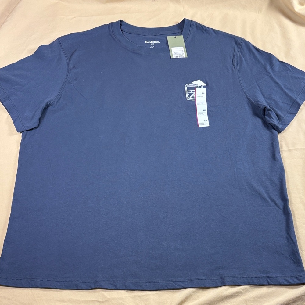 Goodfellow & Co Men's XXL Navy Blue Cocktail Graphic Tee Short Sleeve‎ NWT